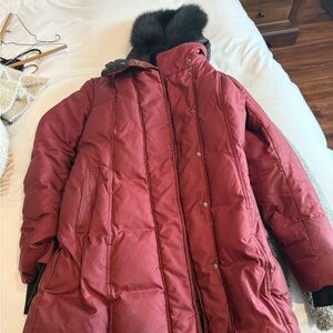 Soia & Kyo Deep Red Puffer Jacket